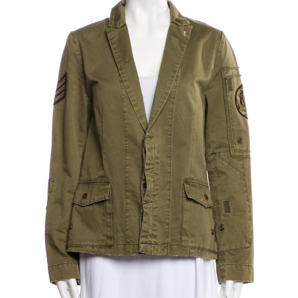 Zadig and Voltaire Olive Green Utility Jacket Love Punk Size M - Picture 1 of 6